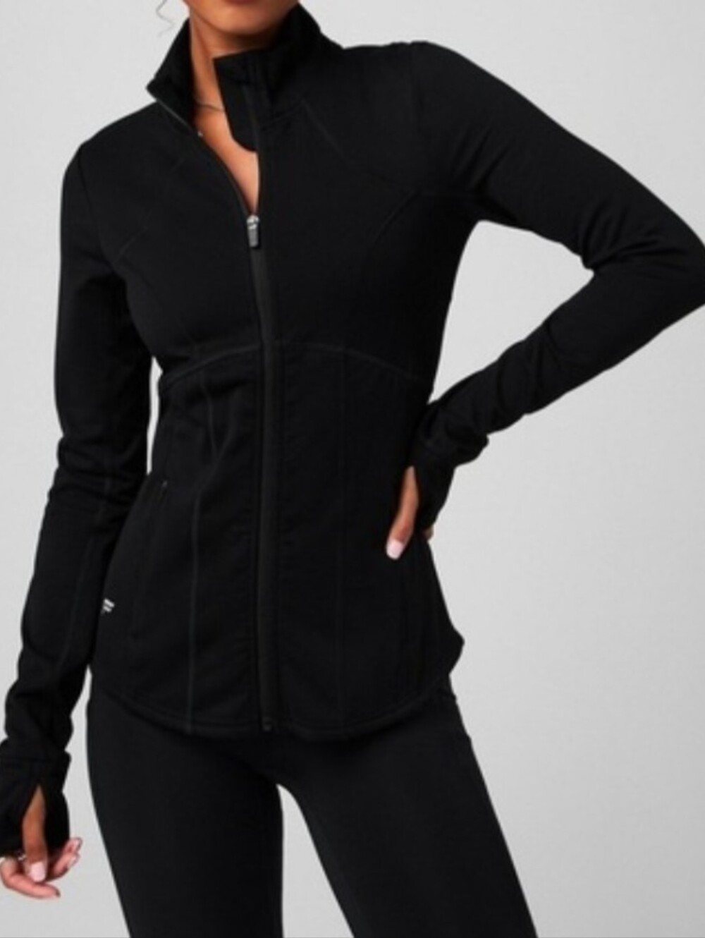 Fabletics Cold Weather Full-Zip Black Jacket Size Medium NWT